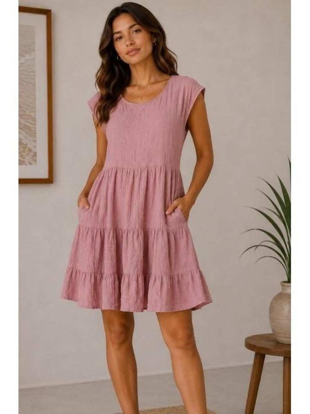 NWOT Knox Rose Short Sleeve Dress in Dusty Rose